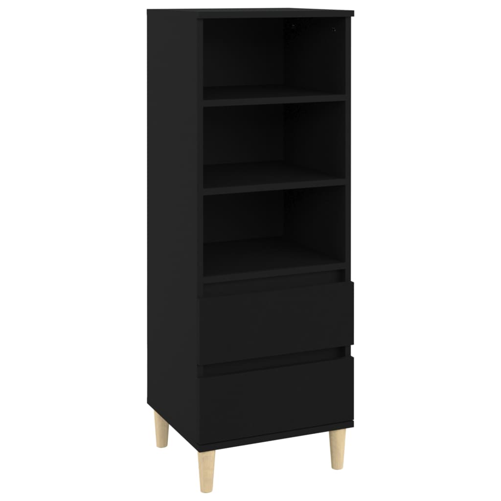 Credenza Nero 40x36x110 cm in Legno Multistrato