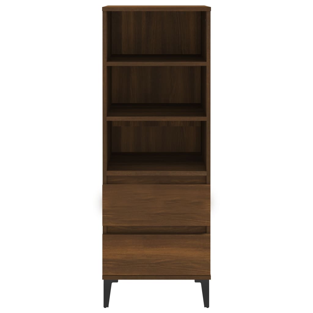 Credenza Rovere Marrone 40x36x110 cm in Legno Multistrato