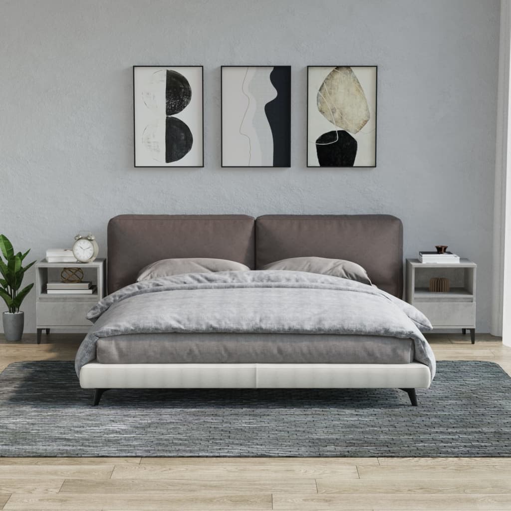Comodini 2 pz Grigio Cemento 40x35x50 cm