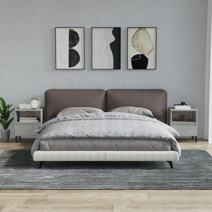 Comodini 2 pz Grigio Cemento 40x35x50 cm