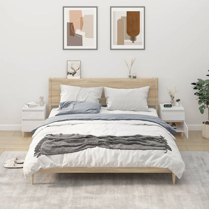 Comodini 2 pz in Bianco Lucido 40x35x50 cm