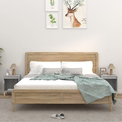 Comodino 2 pz Grigio Sonoma 40x35x50 cm