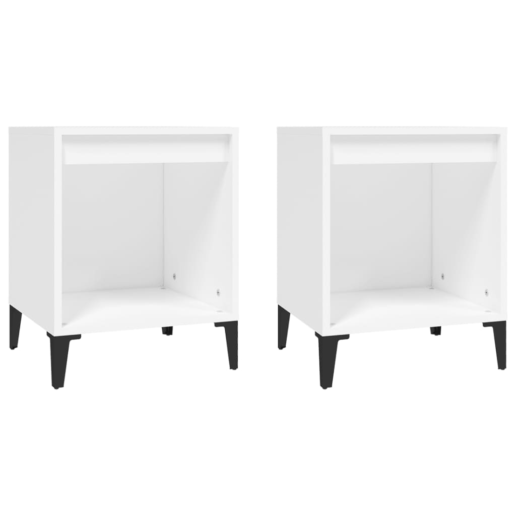 Comodini 2 pz in Bianco 40x35x50 cm