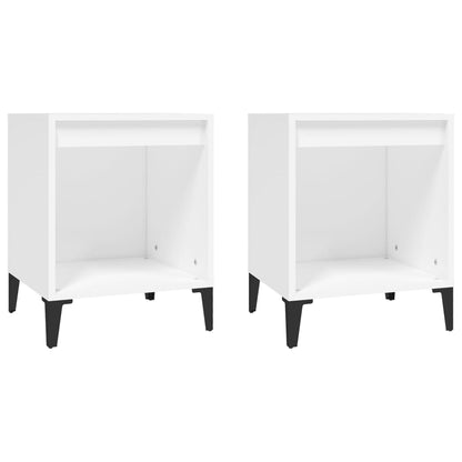 Comodini 2 pz in Bianco 40x35x50 cm