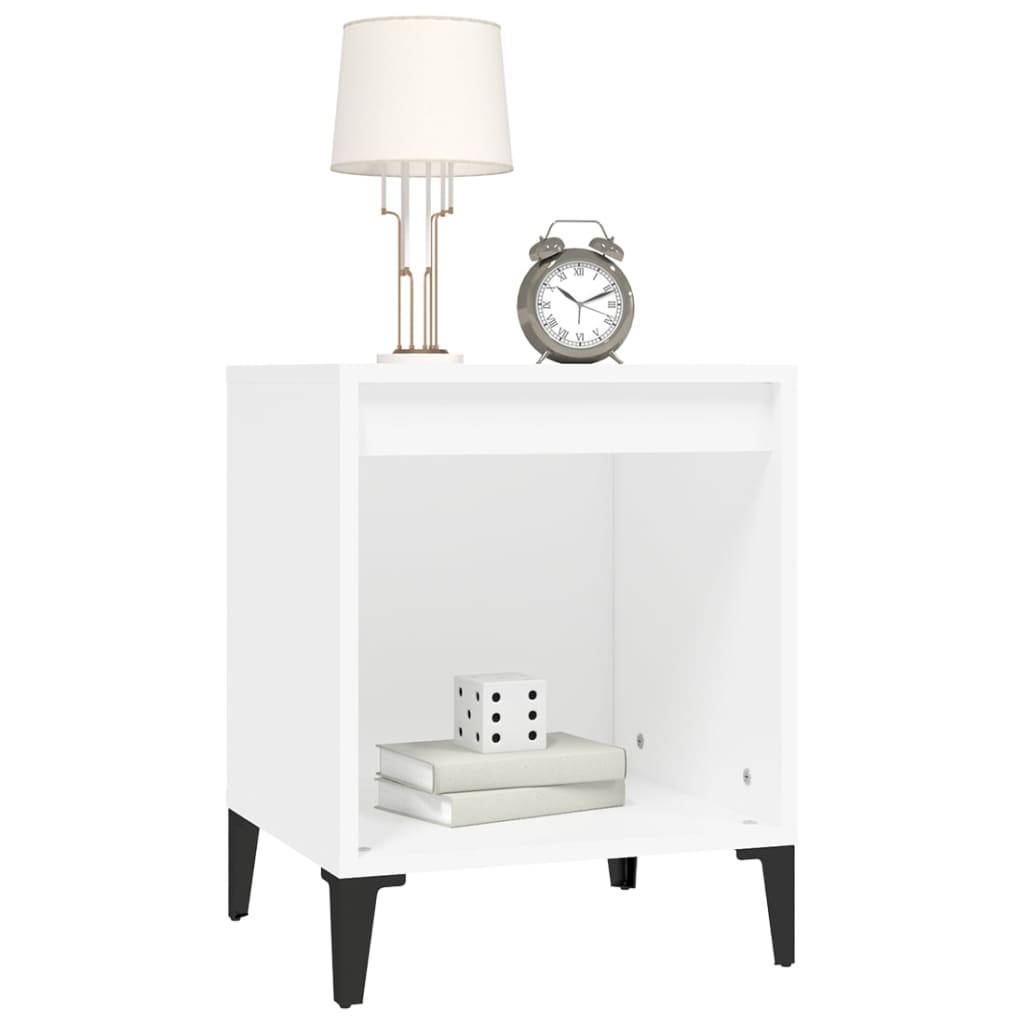 Comodini 2 pz in Bianco 40x35x50 cm