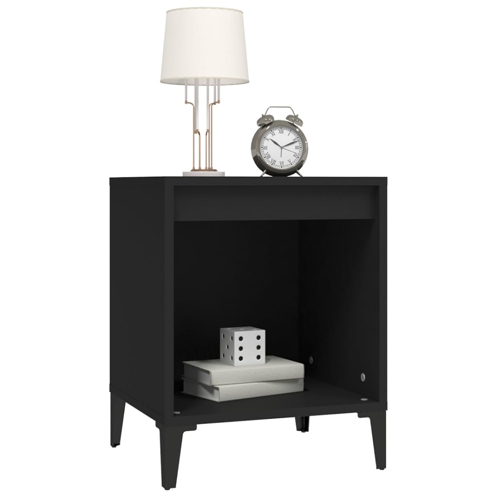 Comodini 2 pz Nero 40x35x50 cm