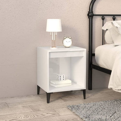 Comodino Bianco Lucido 40x35x50 cm