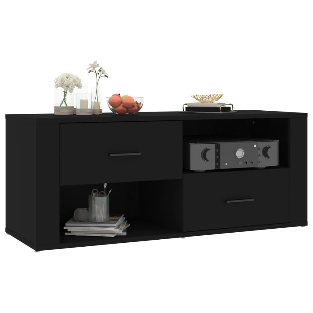 Mobile Porta TV Nero 100x35x40 cm in Legno Multistrato