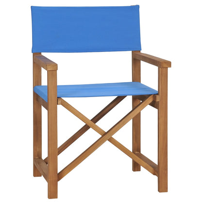 Sedie da Regista Pieghevoli 2 pz in Massello di Teak Blu