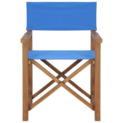 Sedie da Regista Pieghevoli 2 pz in Massello di Teak Blu