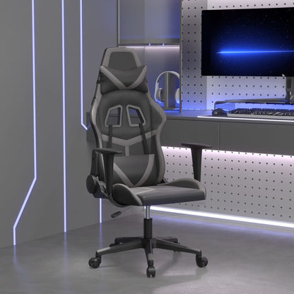 Sedia da Gaming Nera e Grigia in Similpelle
