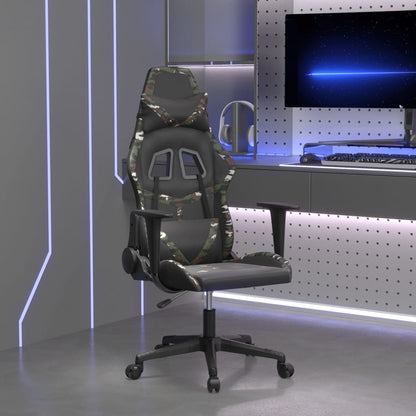Sedia da Gaming Nero e Mimetico in Similpelle