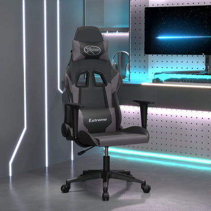 Sedia da Gaming Nera e Grigia in Similpelle