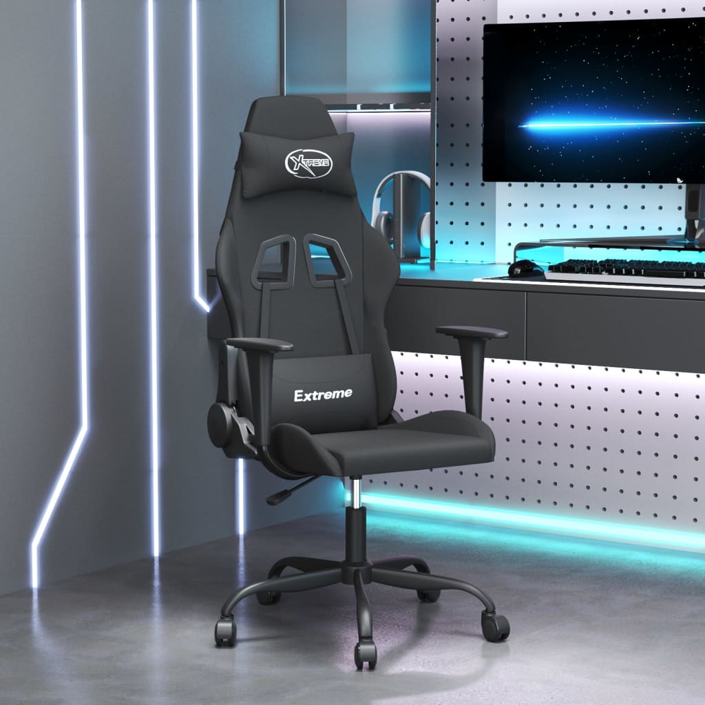 Sedia da Gaming Nera in Tessuto