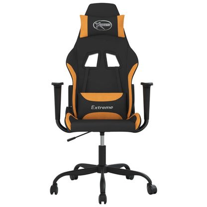 Sedia da Gaming Nero e Arancione in Tessuto