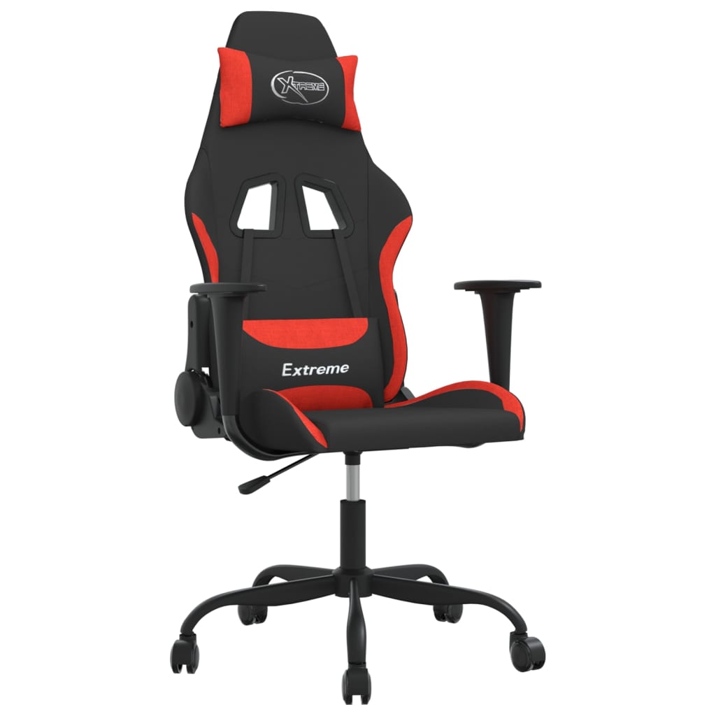 Sedia da Gaming Rosso e Nero in Tessuto