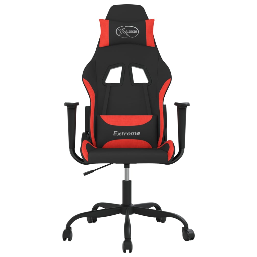 Sedia da Gaming Rosso e Nero in Tessuto