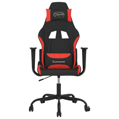 Sedia da Gaming Rosso e Nero in Tessuto