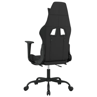 Sedia da Gaming con Poggiapiedi Nero e Mimetico in Tessuto