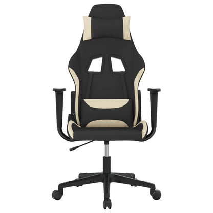 Sedia da Gaming Nero e Crema in Tessuto