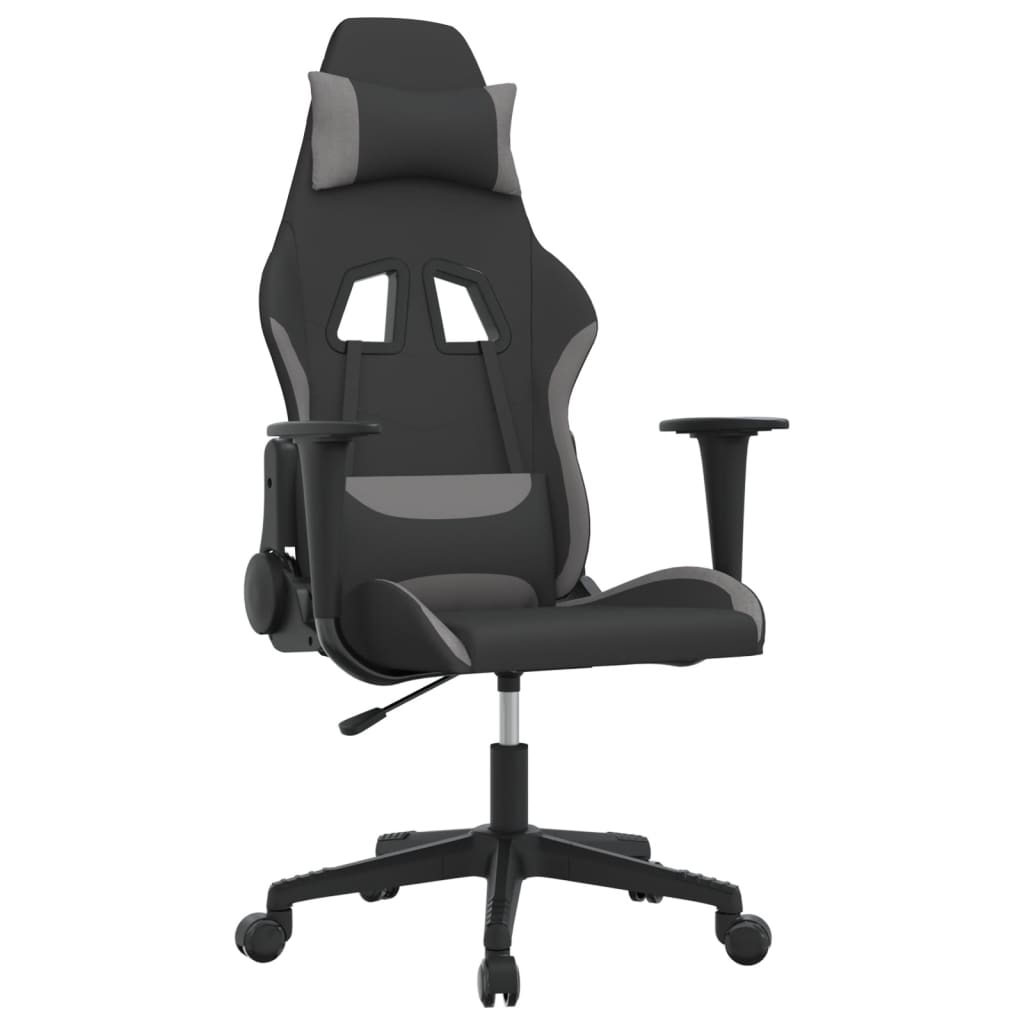 Sedia da Gaming Nero e Grigio Chiaro in Tessuto