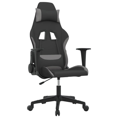 Sedia da Gaming Nero e Grigio Chiaro in Tessuto