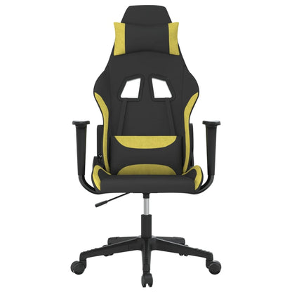 Sedia da Gaming Nero e Verde Chiaro in Tessuto