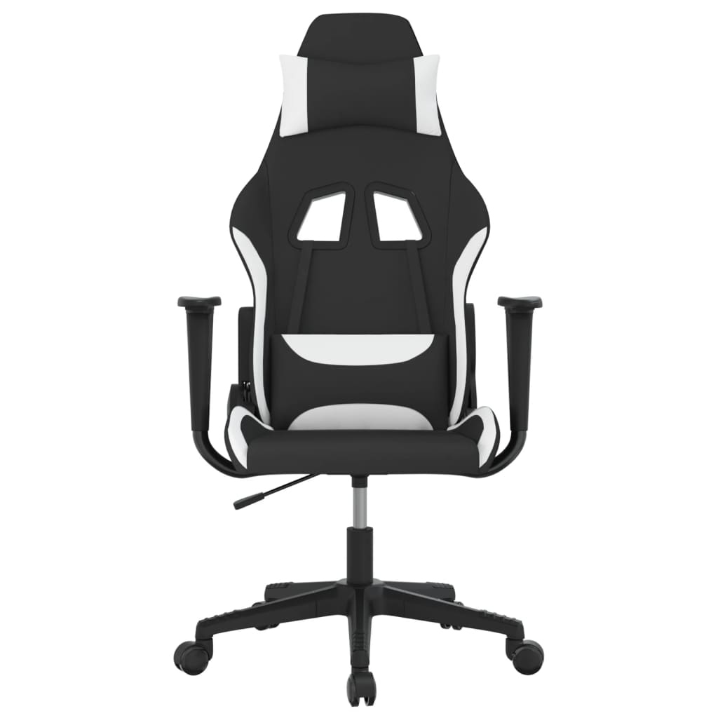 Sedia da Gaming Nero e Bianco in Tessuto