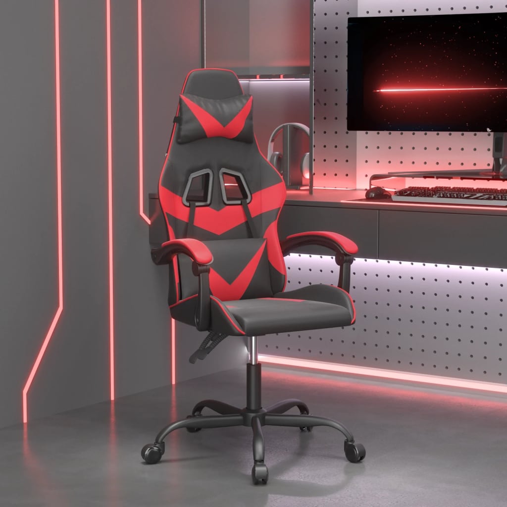 Sedia da Gaming Nera e Rossa in Similpelle