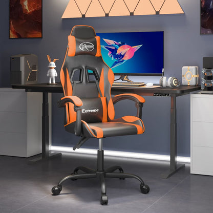 Sedia da Gaming Nero e Arancione in Similpelle