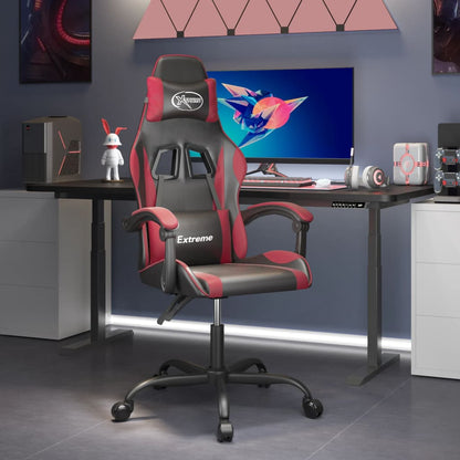 Sedia Gaming Nero e Rosso Vino in Similpelle