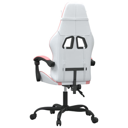 Sedia da Gaming Bianco e Rosa in Similpelle