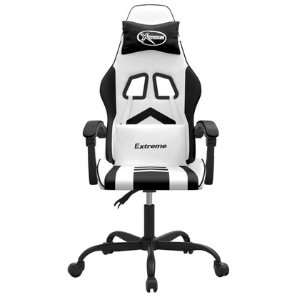 Sedia da Gaming Bianco e Nero in Similpelle