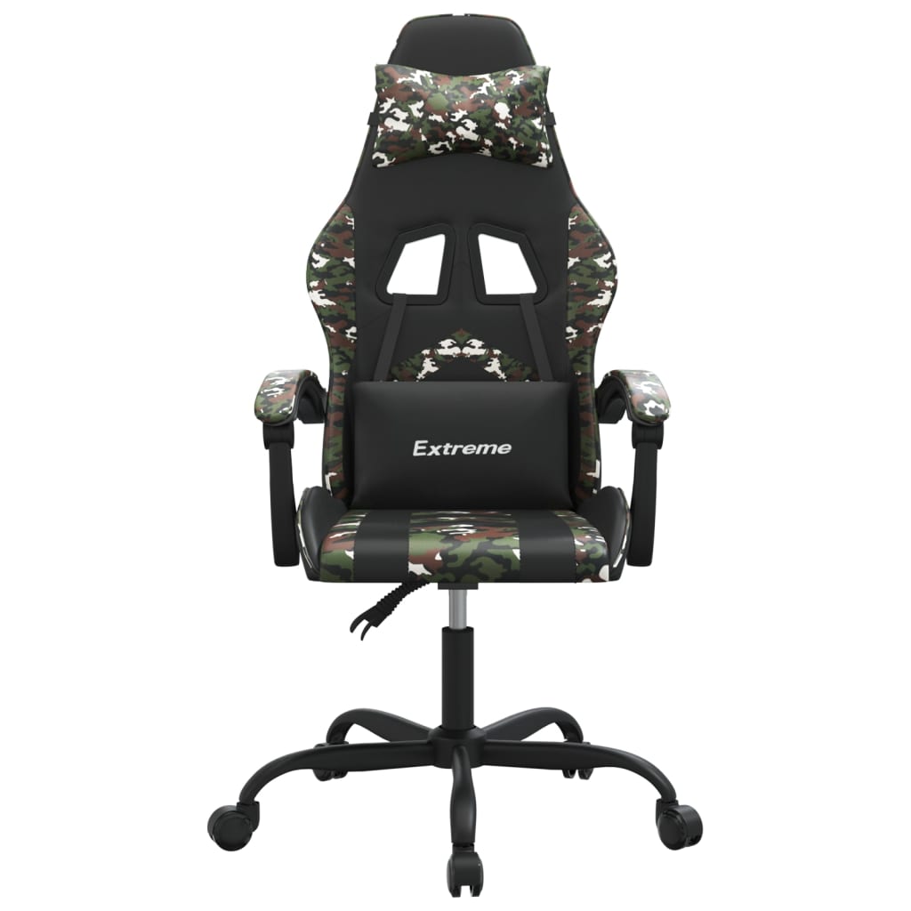 Sedia da Gaming Nero e Mimetico in Similpelle