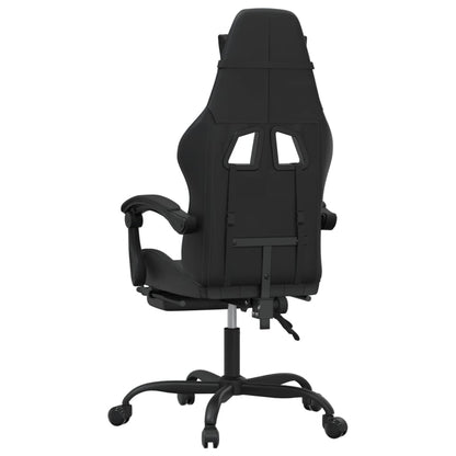 Sedia da Gaming con Poggiapiedi Nero in Similpelle