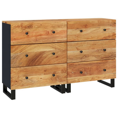 Credenze 2pz 60x33x75 cm in Legno Massello di Acacia