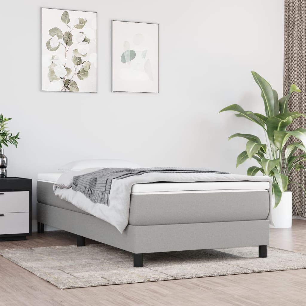 Struttura Letto a Rete a Molle Grigio Chiaro 90x190 cm Tessuto