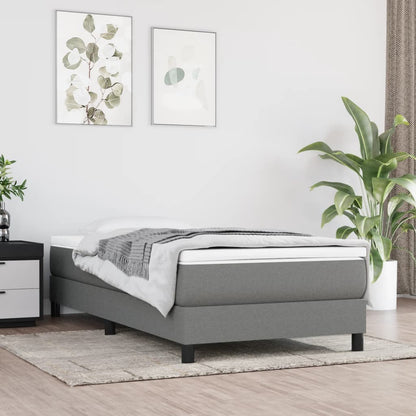 Struttura Letto a Rete a Molle Grigio Scuro 100x200 cm Tessuto
