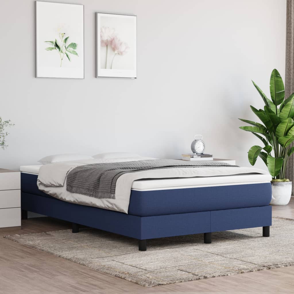 Struttura Letto a Rete a Molle Blu 120x200 cm in Tessuto