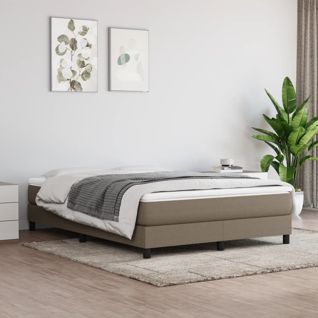 Struttura Letto a Rete a Molle Tortora 140x190 cm in Tessuto