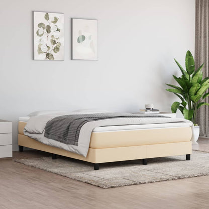 Struttura Letto a Rete a Molle Crema 140x190 cm in Tessuto