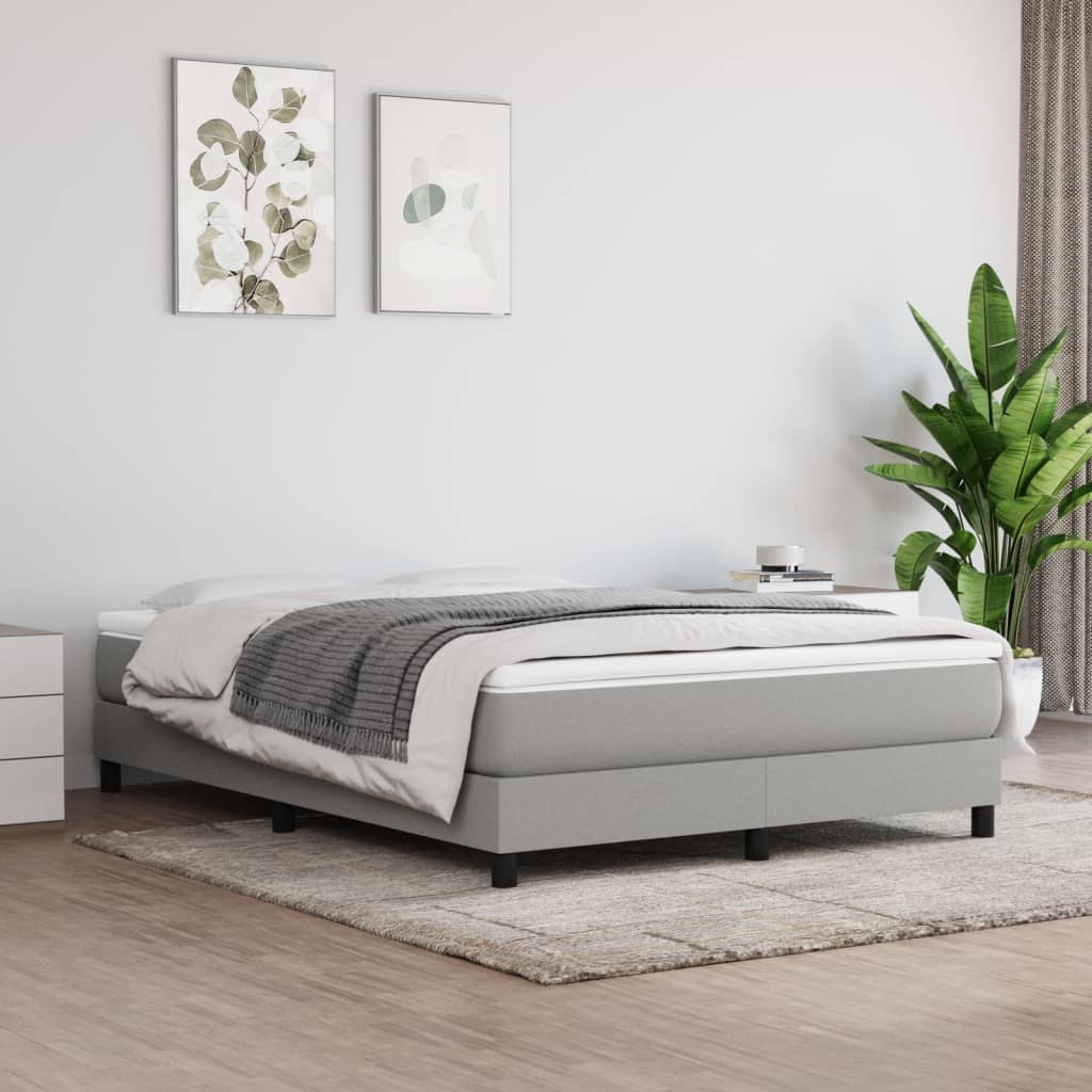 Struttura Letto a Rete a Molle Grigio Chiaro 140x200 cm Tessuto