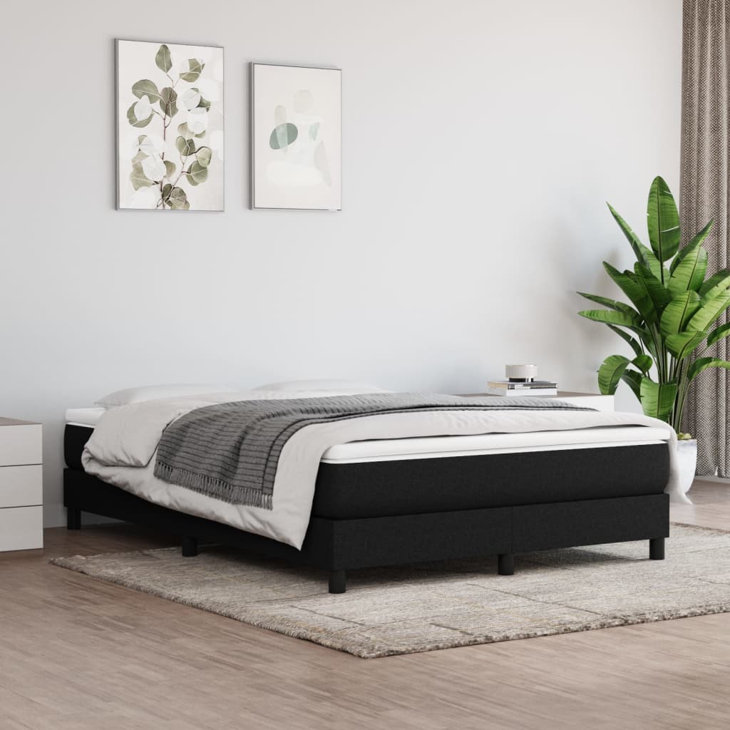 Struttura Letto a Rete a Molle Nero 140x200 cm in Tessuto