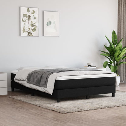 Struttura Letto a Rete a Molle Nero 140x200 cm in Tessuto