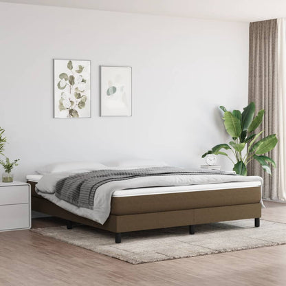 Struttura Letto a Rete a Molle Marrone Scuro 160x200 cm Tessuto
