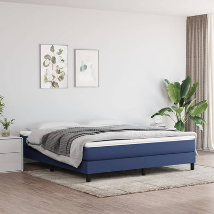Struttura Letto a Rete a Molle Blu 180x200 cm in Tessuto