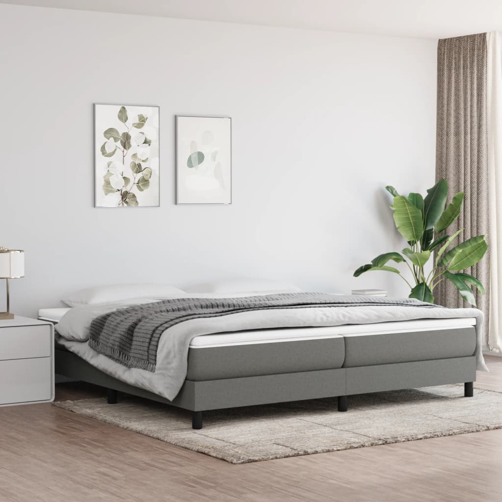 Struttura Letto a Rete a Molle Grigio Scuro 200x200 cm Tessuto