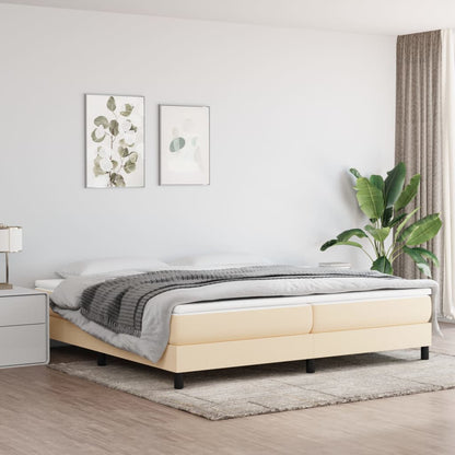 Struttura Letto a Rete a Molle Crema 200x200 cm in Tessuto