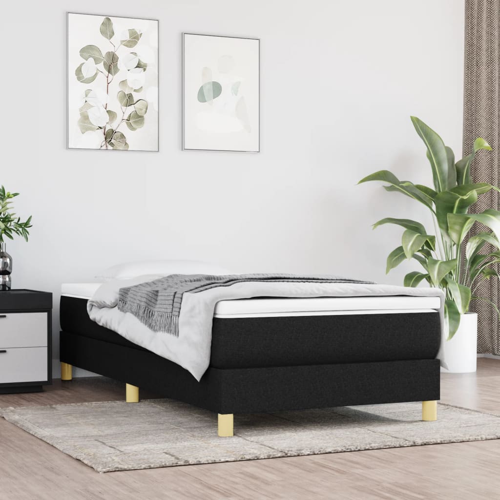 Struttura Letto a Rete a Molle Nero 80x200 cm Tessuto