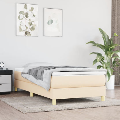 Struttura Letto a Rete a Molle Crema 90x200 cm in Tessuto